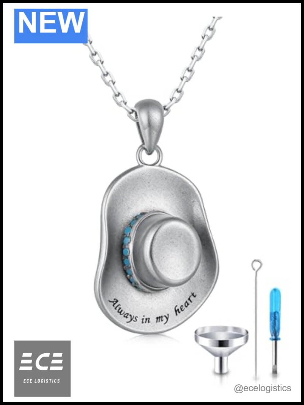 Sterling Silver Cremation Urn Necklace Teardrop Heart CZ Infinity Memorial